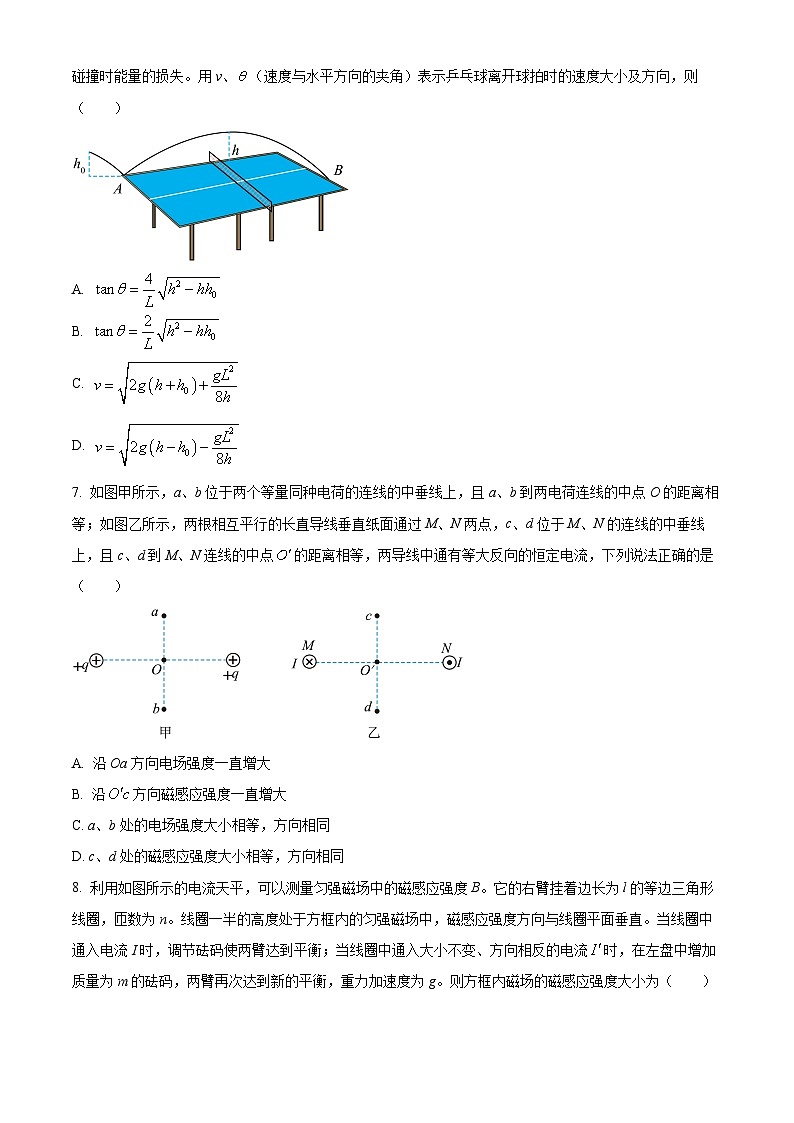 浙江强基联盟2023-2024学年高二下学期5月联考物理试卷 Word版无答案第3页