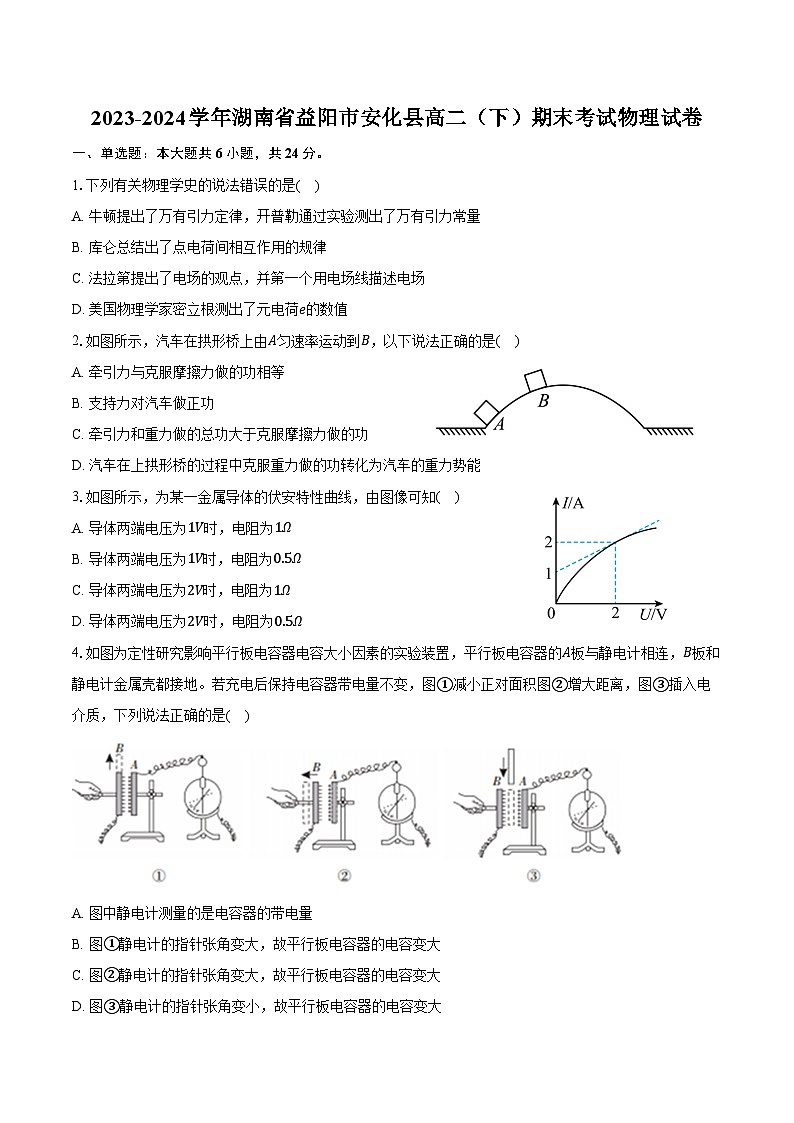 2023-2024学年湖南省益阳市安化县高二（下）期末考试物理试卷（含解析）01