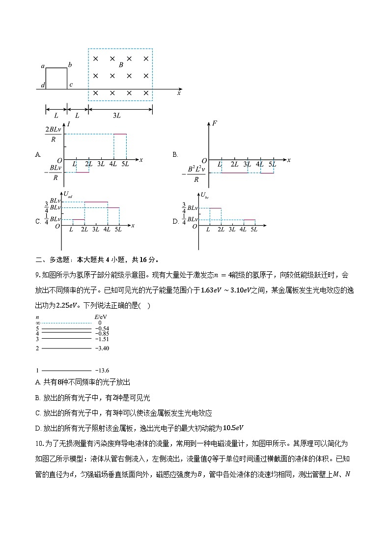 2023-2024学年山东省淄博市高二（下）期末考试物理试卷（含答案）03