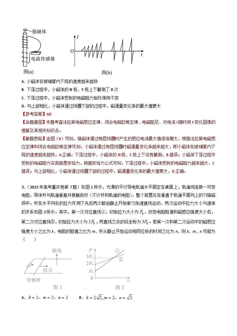 三年（2022-2024）高考物理真题分类汇编（全国通用）专题28电磁感应+图像（解析版）03