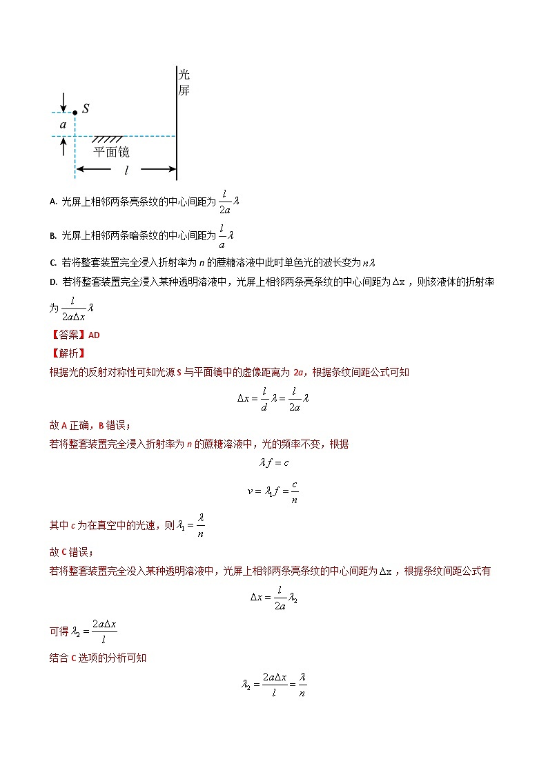 三年（2022-2024）高考物理真题分类汇编（全国通用）专题35光的波动性（解析版）03