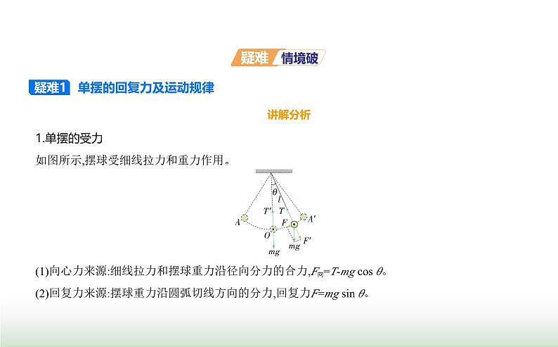 鲁科版高中物理选择性必修第一册第2章机械振动第3节单摆课件第4页