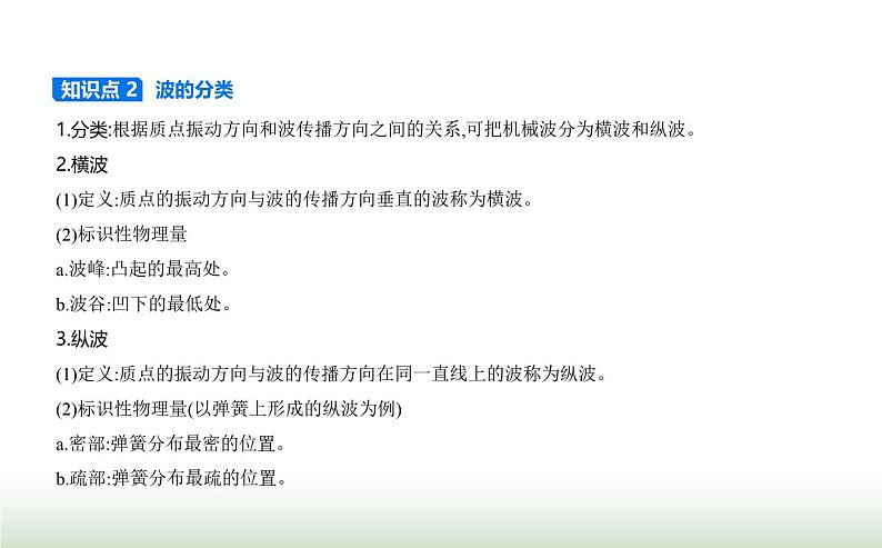 鲁科版高中物理选择性必修第一册第3章机械波第1节波的形成和描述课件02