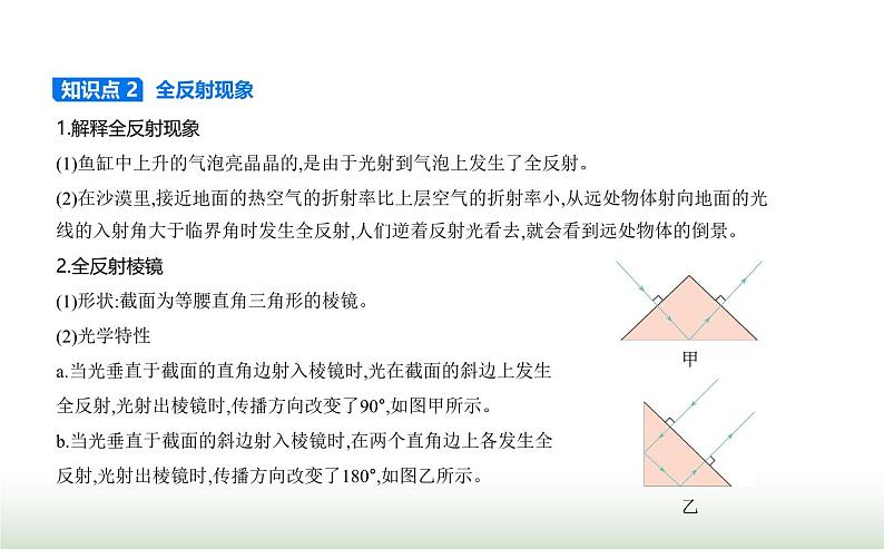 鲁科版高中物理选择性必修第一册第4章光的折射和全反射第3节光的全反射课件02