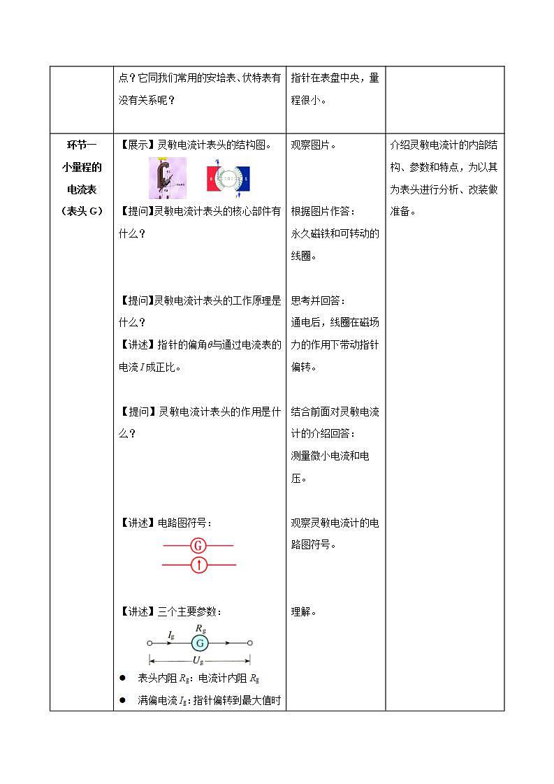 11.4 串联电路和并联电路（第2课时：电表的改装 ）（教学设计）- 高二物理同步备课系列（人教版2019必修第三册）第2页