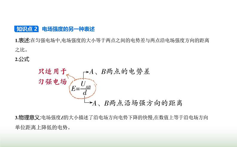 人教版（江苏专用）高中物理必修第三册第十章静电场中的能量3电势差与电场强度的关系课件第2页