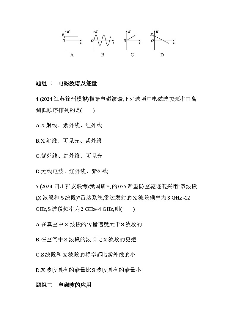 人教版（江苏专用）高中物理必修第三册第十三章电磁感应与电磁波初步4电磁波的发现及应用练习含答案第2页