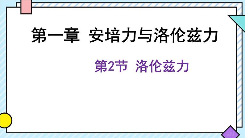 新鲁科版选择性必修第二册 1.2洛伦兹力课件 课件01