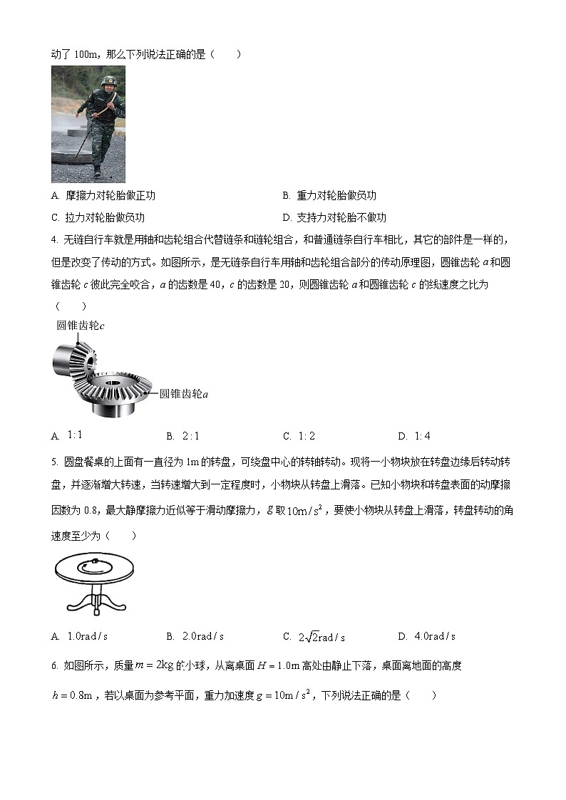 陕西省西安市临潼区2023-2024学年高一下学期期末质量监测物理试卷（原卷版）02