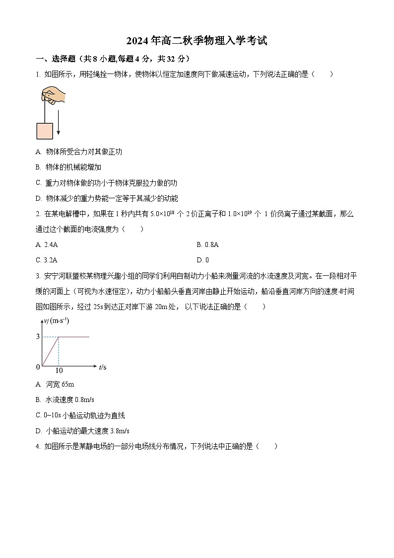 湖南省岳阳市汨罗市第一中学2024-2025学年高二上学期开学物理试题（原卷版）01