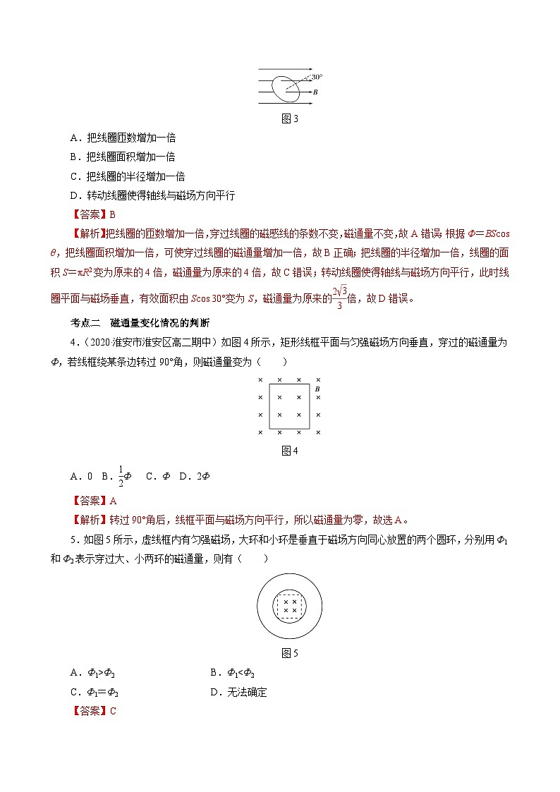 11.3磁通量  电磁感应现象（作业）（解析版）第2页
