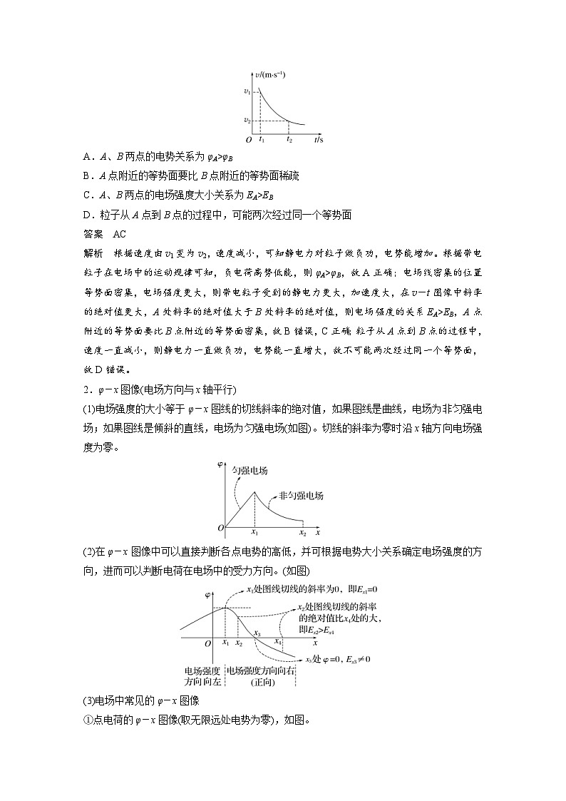 高考物理一轮复习讲义第9章第3课时　专题强化 电场中的图像问题　电场中的功能关系（教师版）第3页