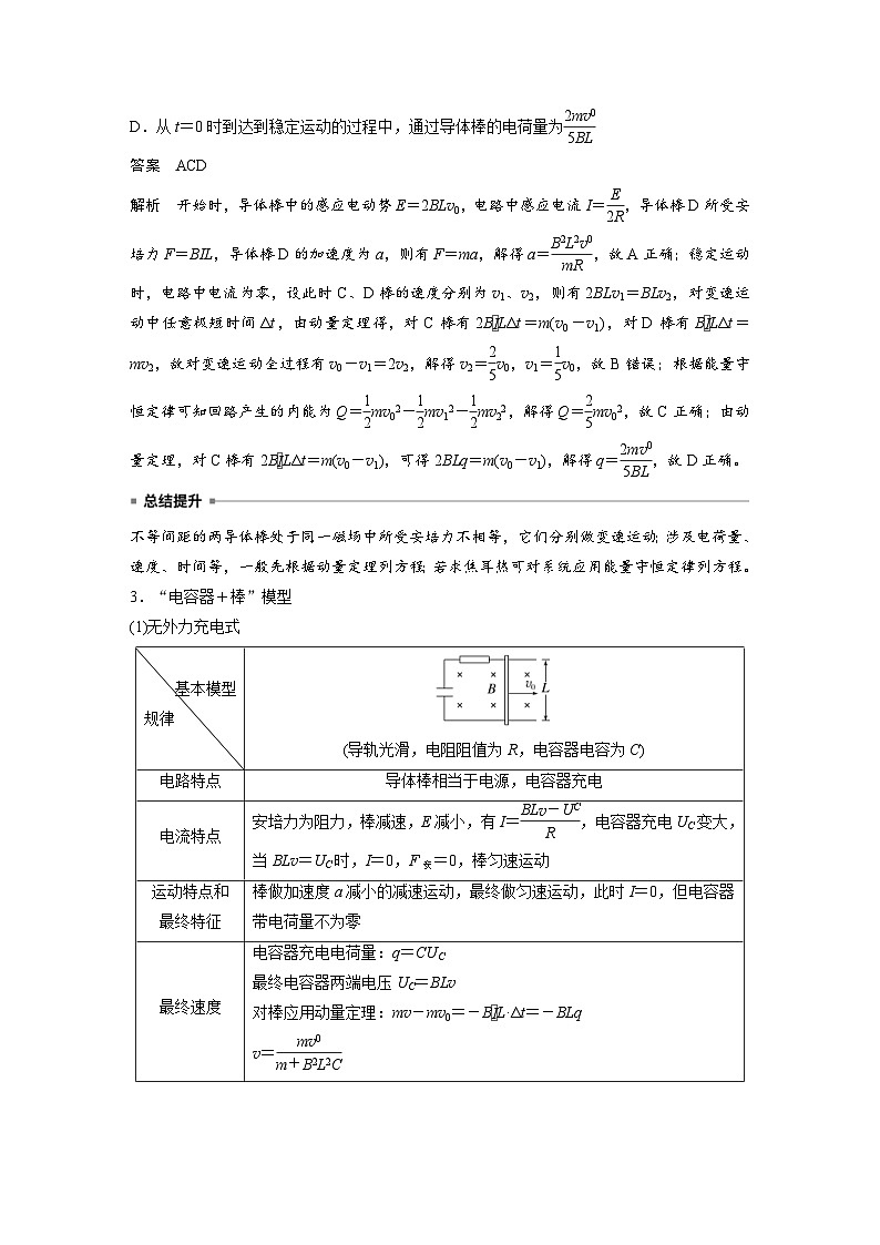 高考物理一轮复习讲义第12章第5课时　专题强化 动量观点在电磁感应中的应用（2份打包，原卷版+教师版）03