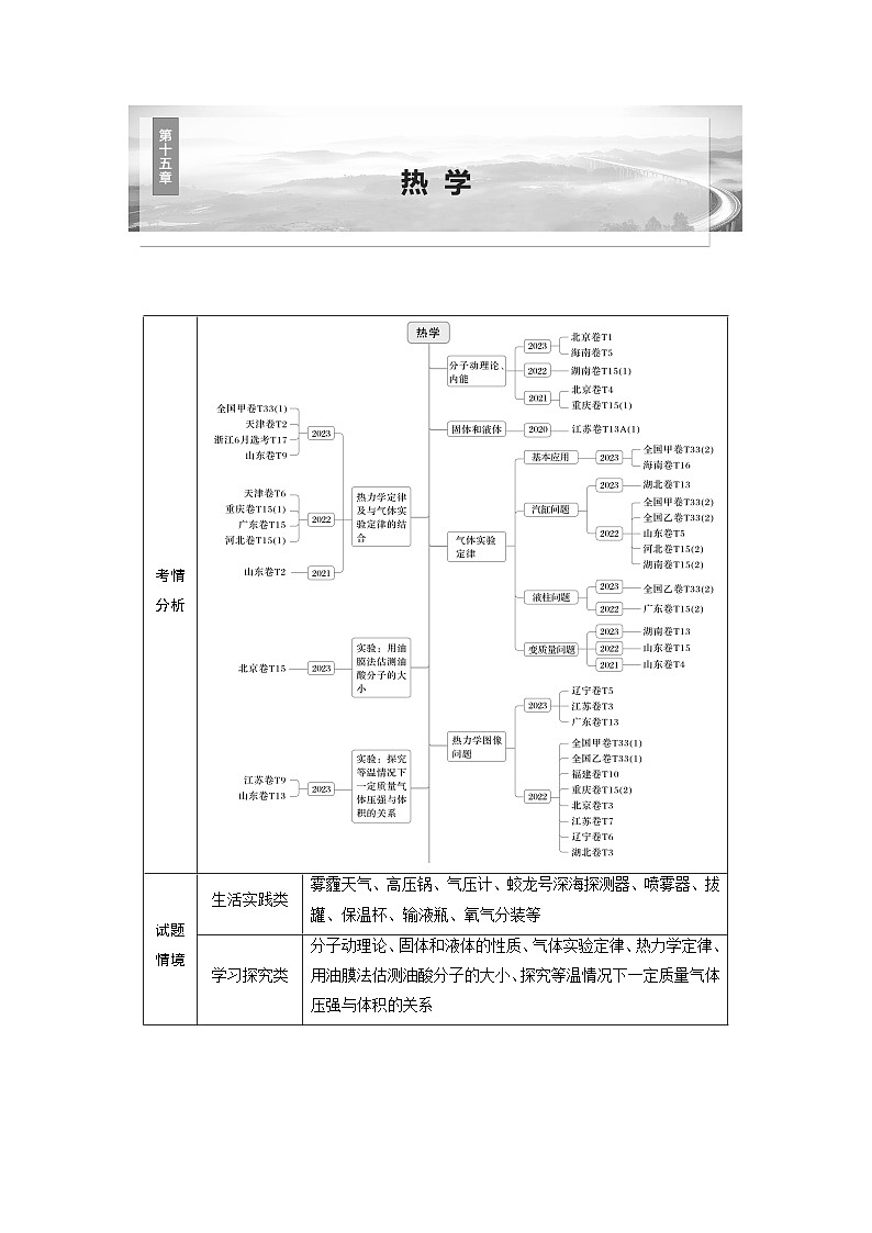 高考物理一轮复习讲义第15章第1课时　分子动理论　内能　固体和液体（学生版）第1页
