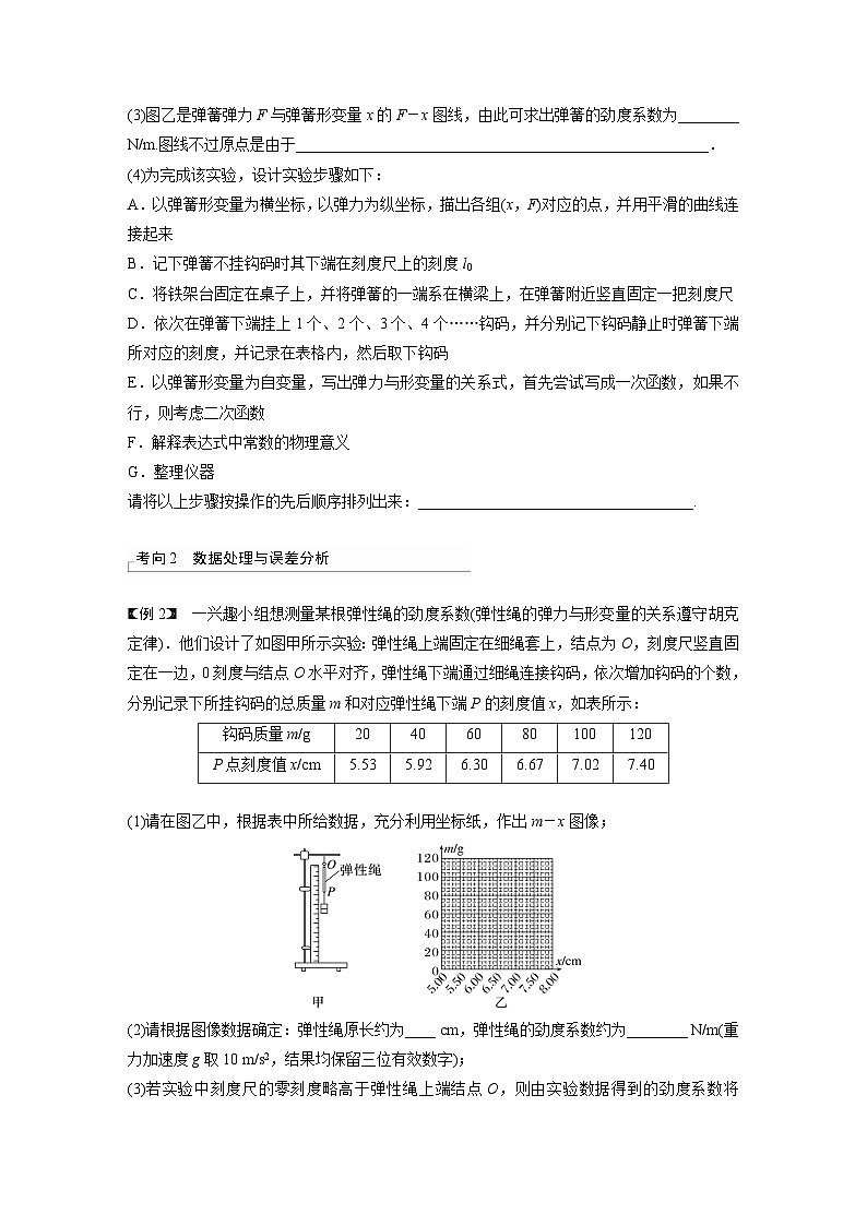 新高考物理一轮复习讲义 第2章 实验2　探究弹簧弹力与形变量的关系（原卷版）第3页