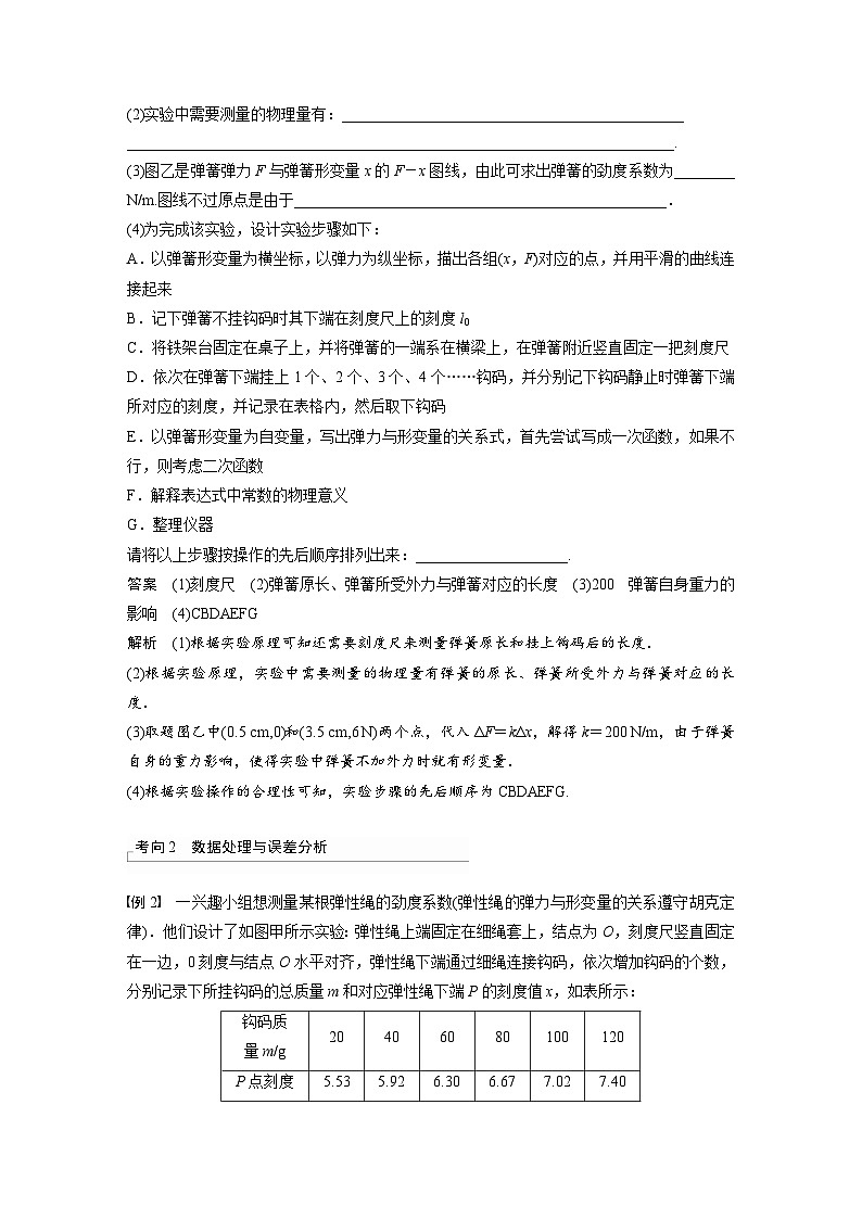 新高考物理一轮复习讲义 第2章 实验2　探究弹簧弹力与形变量的关系（教师版）第3页