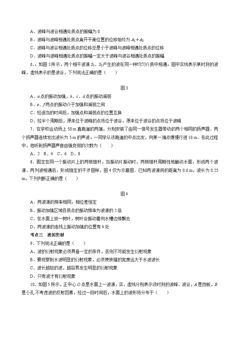 沪科版2020上海高二物理选修一 3.4机械波的干涉和衍射（分层练习）02