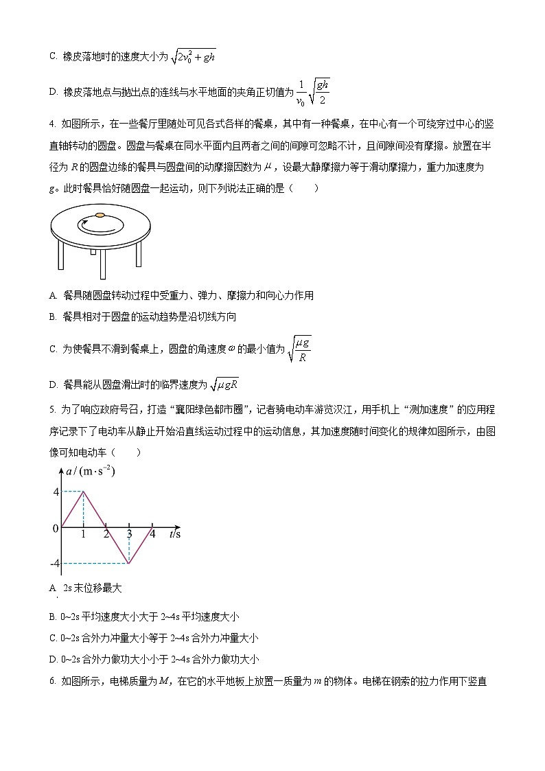 重庆市杨家坪中学2023-2024学年高一下学期6月月考物理试题（Word版附解析）02