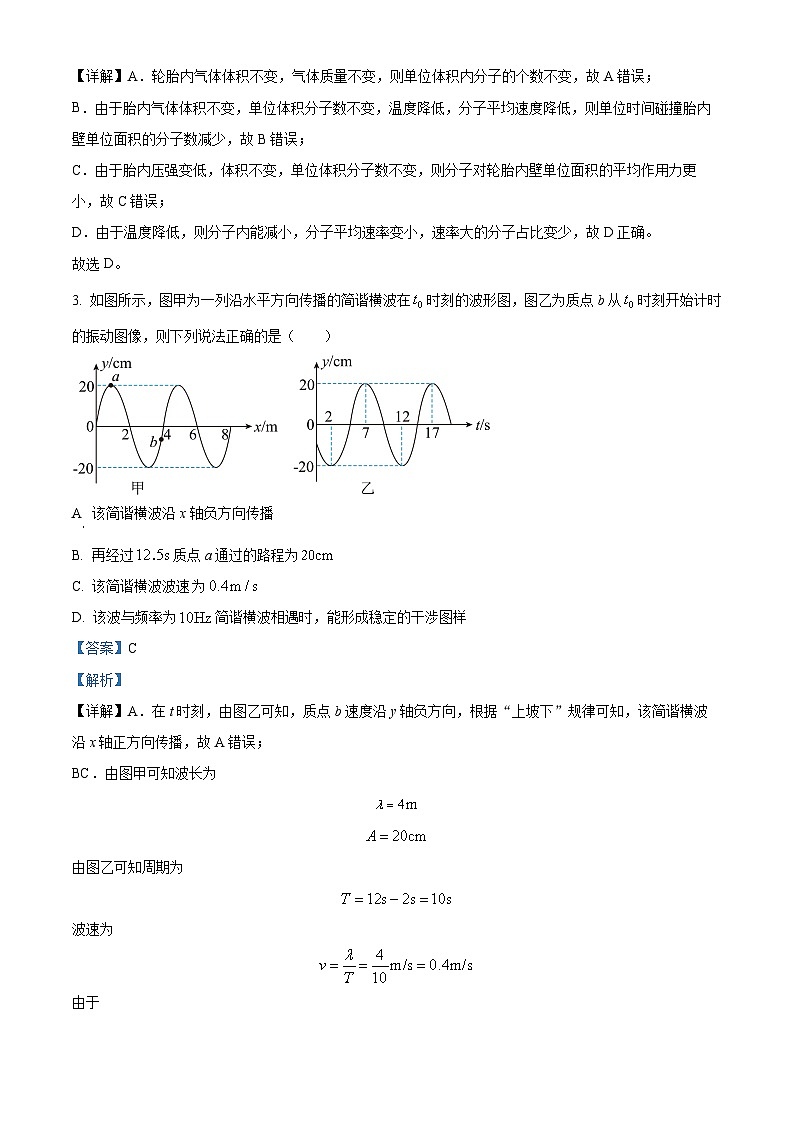 重庆市育才中学校2023-2024学年高二下学期期末复习物理试题（二） Word版含解析第2页