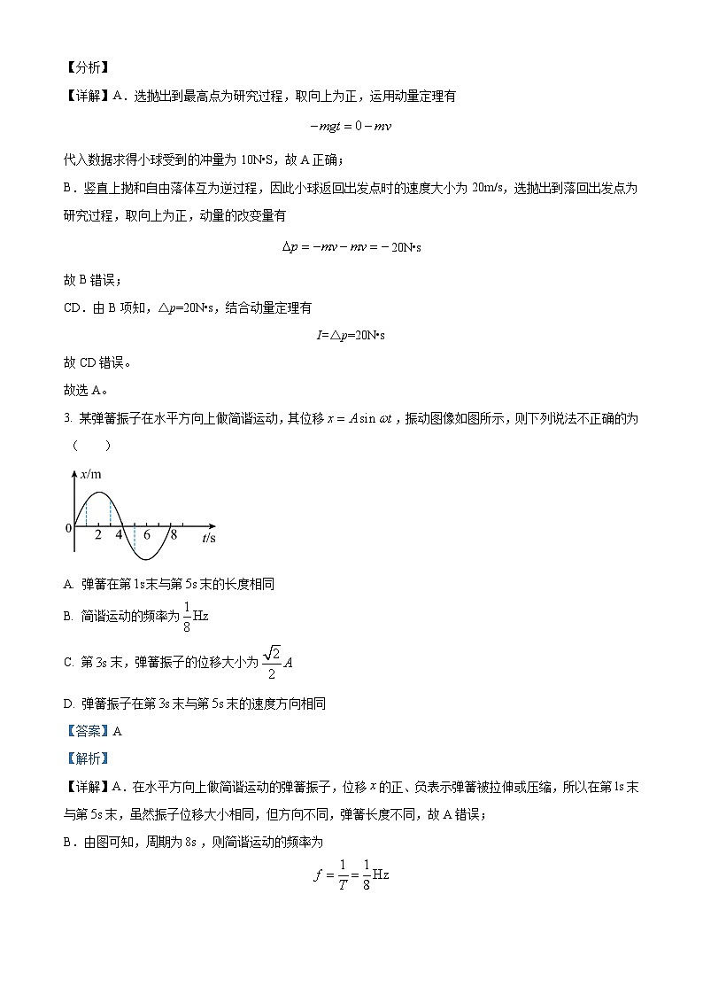 重庆市育才中学2023-2024学年高一下学期期末模拟考试物理（六）试题（Word版附解析）02