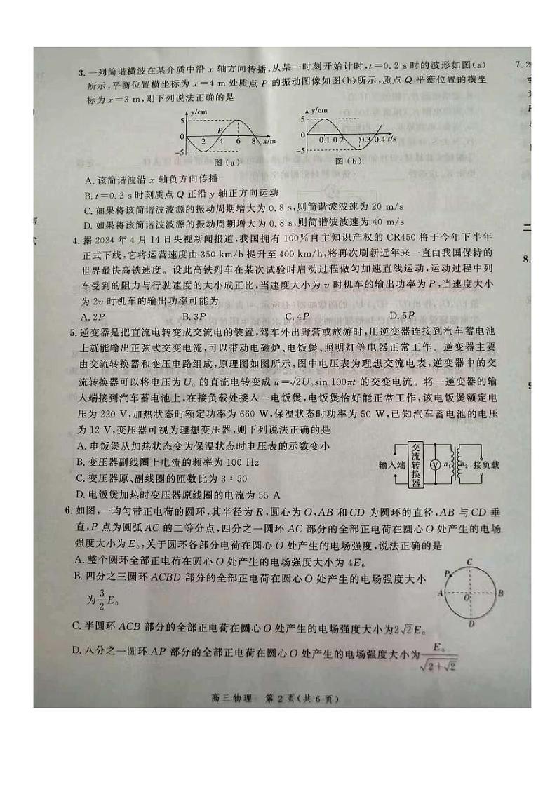 河北省2025届高三年级大数据应用调研联合测评（I）物理试题第2页
