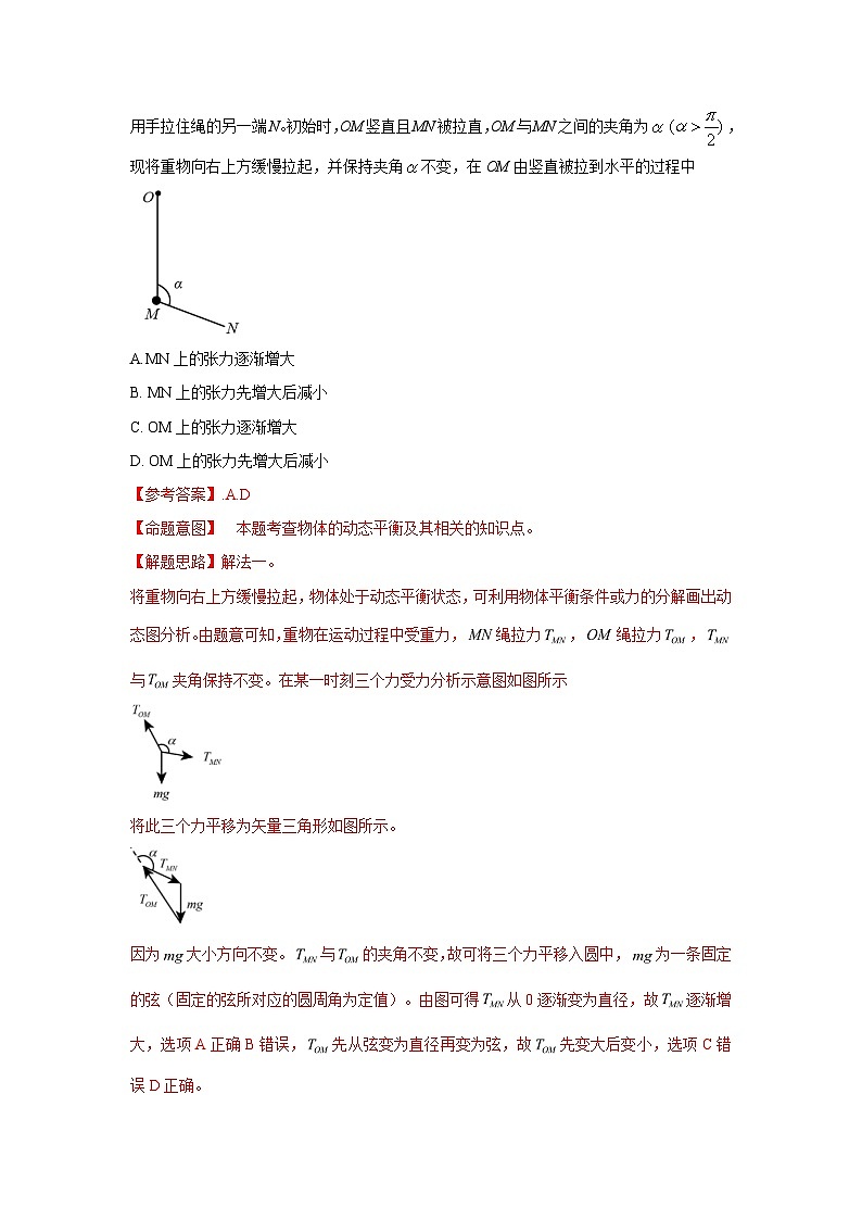 高考物理二轮复习专项训练模型7动态平衡模型（2份打包，原卷版+解析版）03