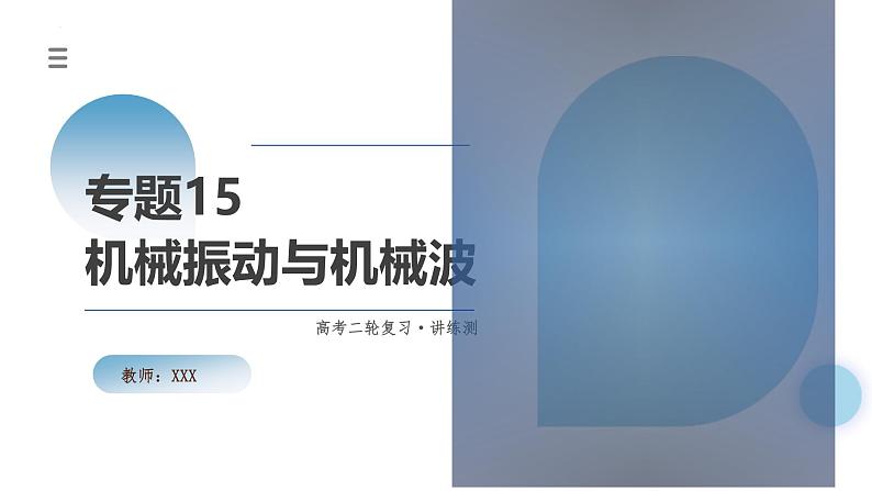 新高考物理二轮复习讲练测课件专题15 机械振动与机械波（含解析）01