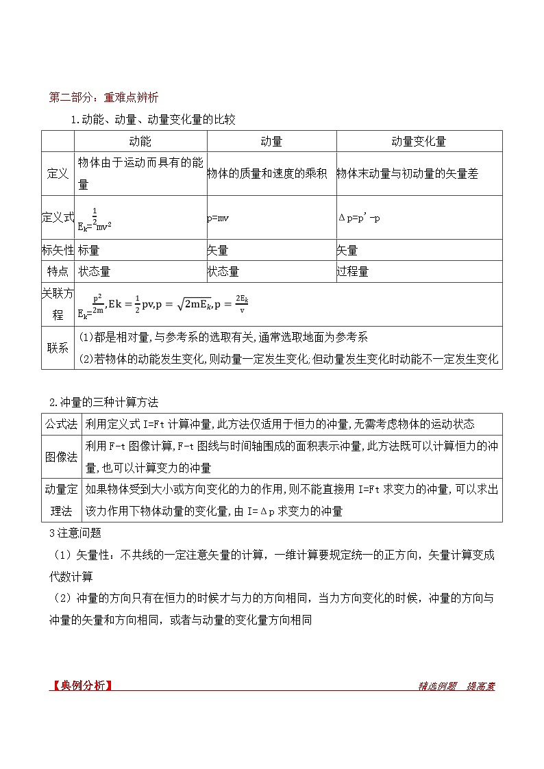 新高考物理一轮复习提升练习导学案第27讲  冲量 动量和动量定理的应用（原卷版）第2页