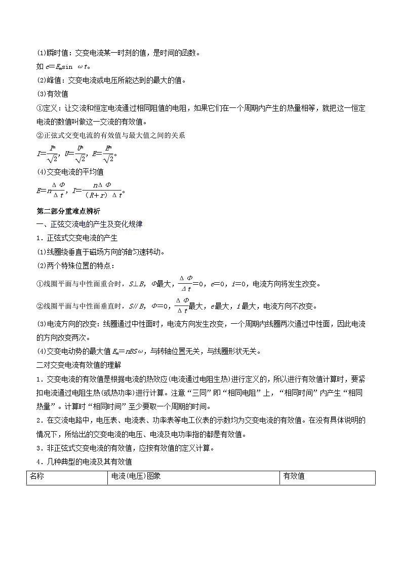 新高考物理一轮复习提升练习导学案第42讲 交流电的产生和描述（2份打包，原卷版+解析版）02