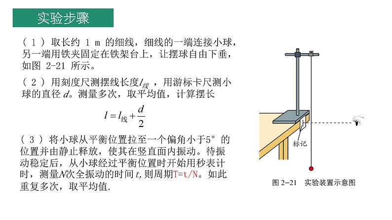 鲁科版2019高二物理选修一 2.4科学测量：用单摆测重力加速度 课件05