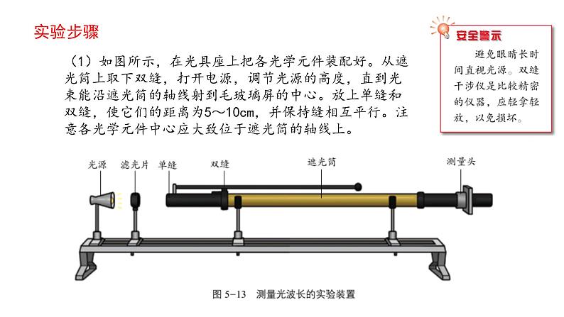 鲁科版2019高二物理选修一 5.2科学测量：用双缝干涉测光的波长 课件05