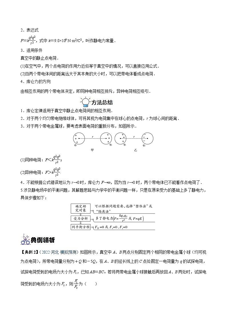 新高考物理一轮复习重难点练习专题18 静电场中力的性质（2份打包，原卷版+解析版）02