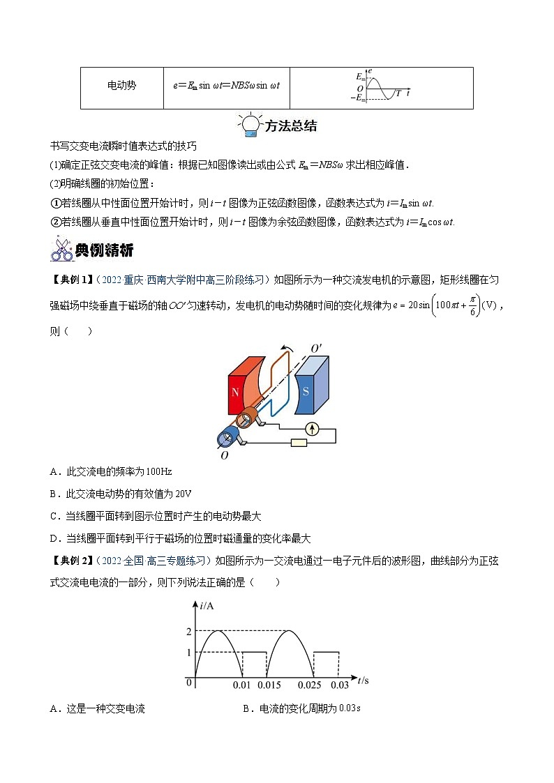 新高考物理一轮复习重难点练习专题27  交变电流的产生和描述（2份打包，原卷版+解析版）02