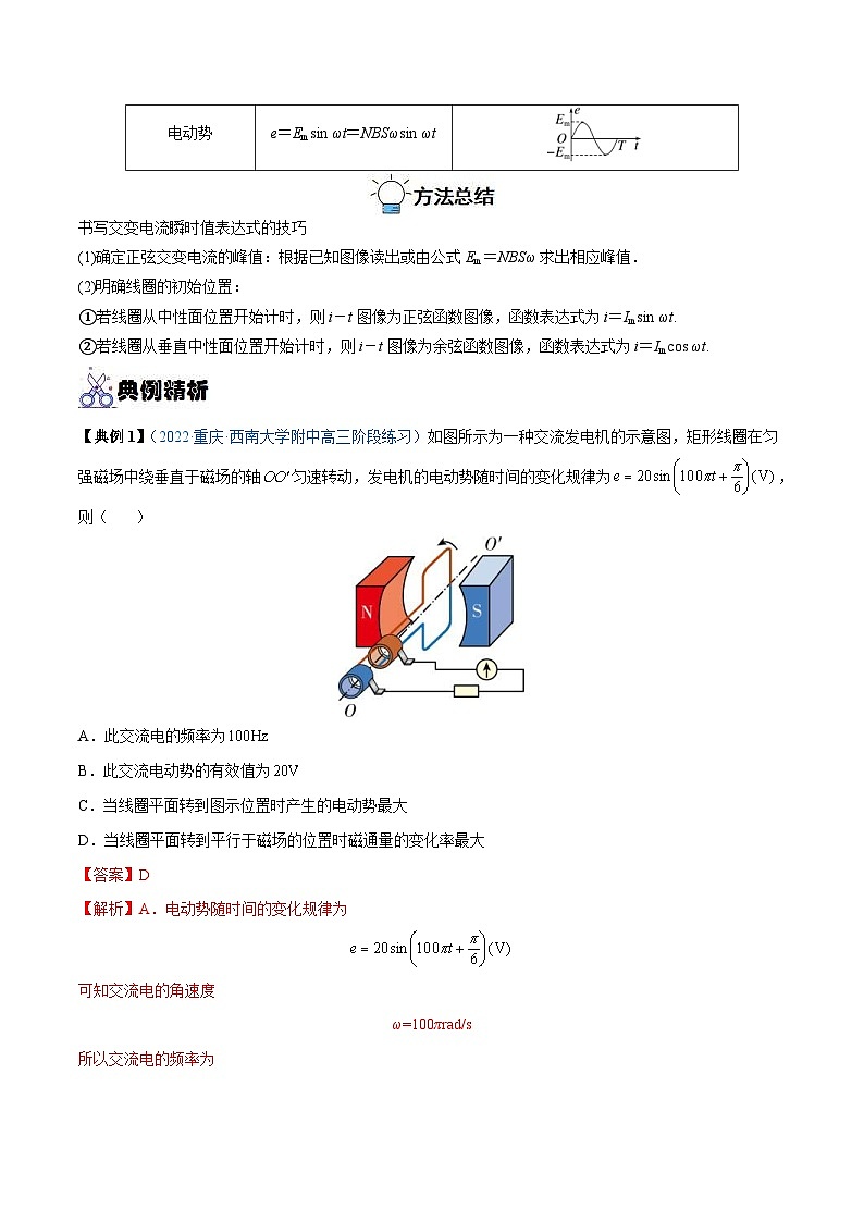 新高考物理一轮复习重难点练习专题27  交变电流的产生和描述（2份打包，原卷版+解析版）02