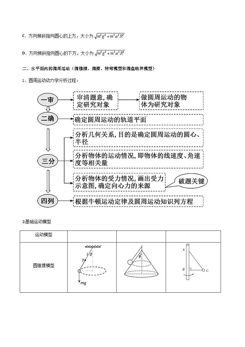 新高考物理一轮复习分层提升练习专题24 圆周运动基本物理量、水平面内的圆周运动、离心现象（原卷版）第3页
