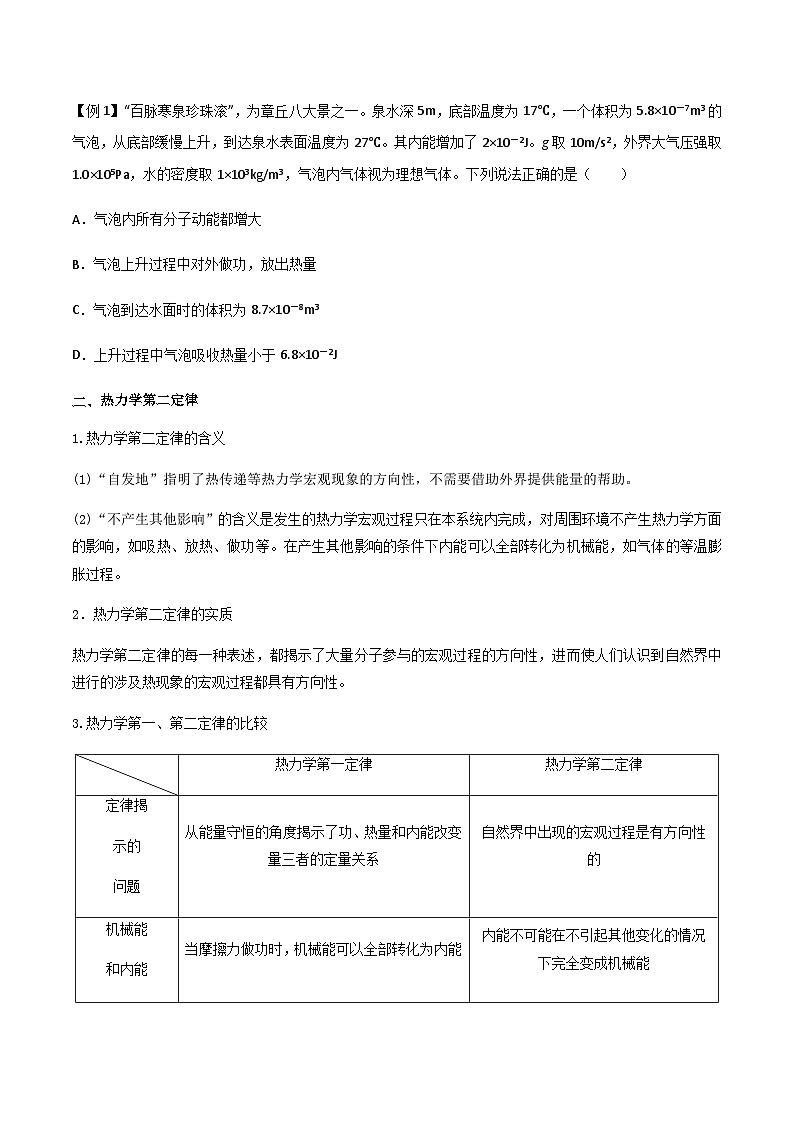 新高考物理一轮复习分层提升练习专题72 热力学定律的综合应用（2份打包，原卷版+解析版）02