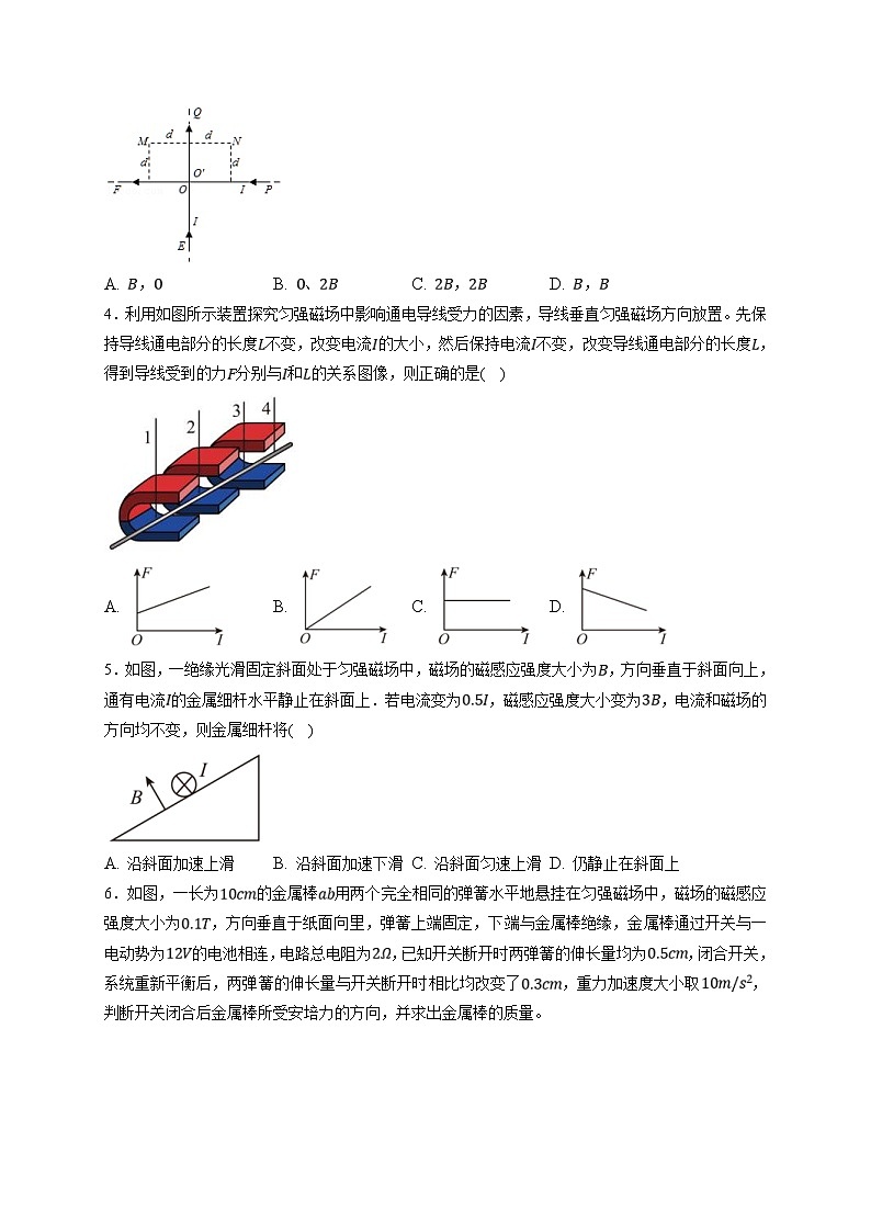 新高考物理一轮复习小题多维练习第10章磁场第01练　磁场及其对电流的作用（原卷版）第2页