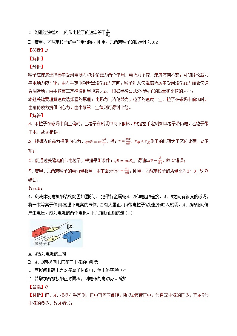 新高考物理一轮复习小题多维练习第10章磁场第03练　洛伦兹力与现代科技（2份打包，原卷版+解析版）03