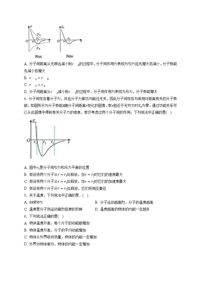 新高考物理一轮复习小题多维练习第15章热学第01练　分子动理论　内能（2份打包，原卷版+解析版）03