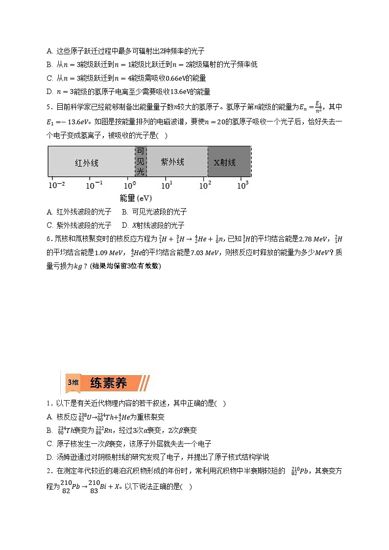 新高考物理一轮复习小题多维练习第16章近代物理第02练　原子结构与原子核 核反应（2份打包，原卷版+解析版）03