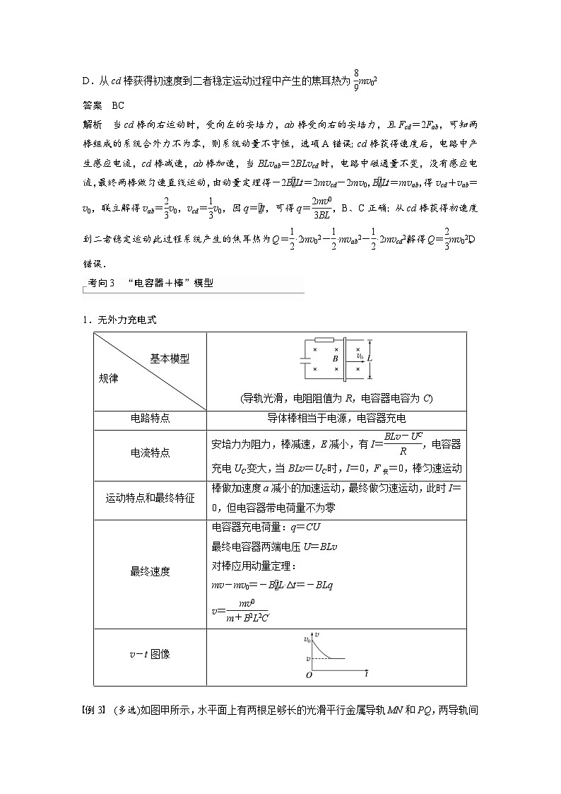 高考物理一轮复习讲义第11章 专题强化25　动量观点在电磁感应中的应用（含解析）03