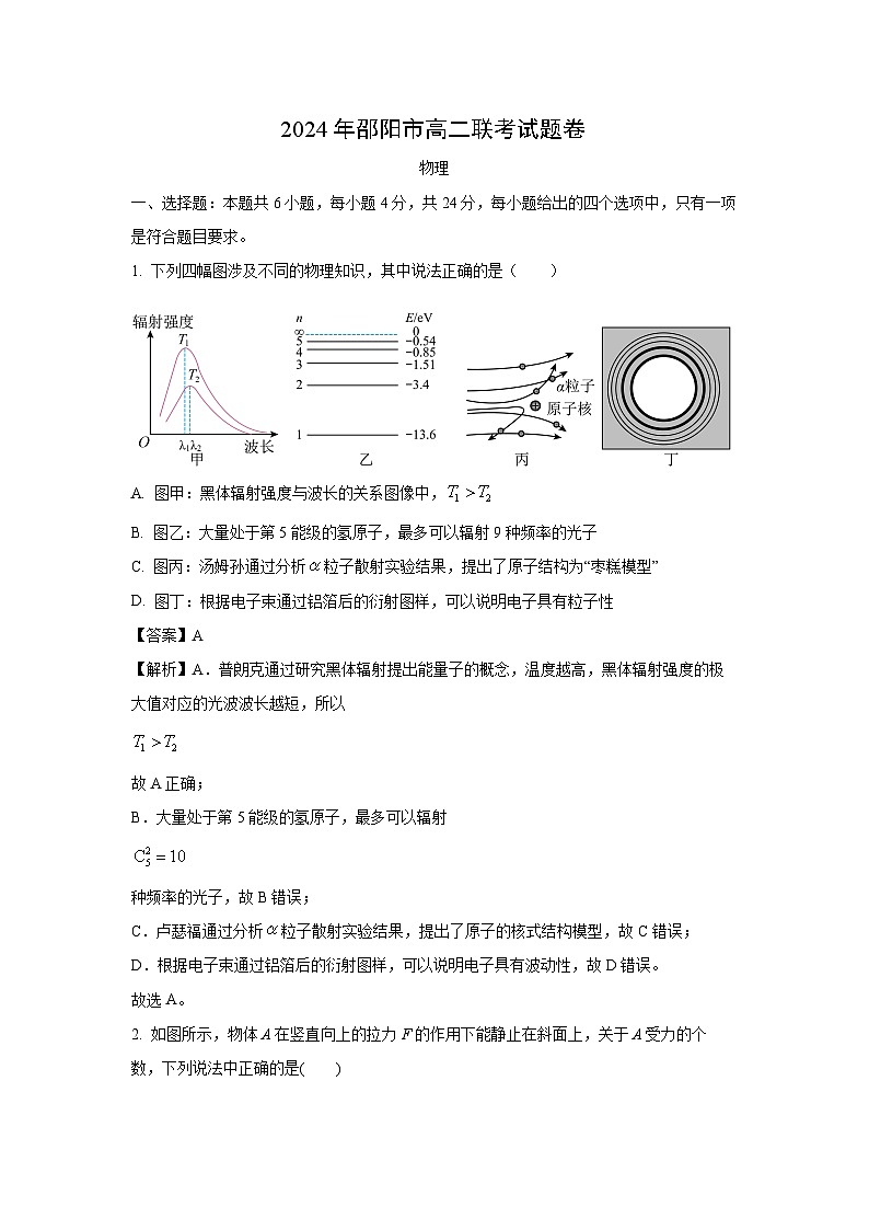 [物理][期末]湖南省邵阳市2023-2024学年高二下学期7月期末试题(解析版)第1页