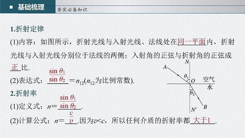 高考物理一轮复习讲义课件第14章 第1讲　光的折射 全反射（含解析）06