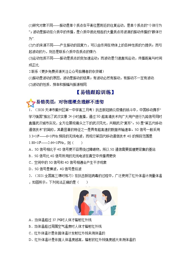 新高考物理一轮复习易错题练习—易错点33 机械振动 机械波（2份打包，原卷版+含解析）02