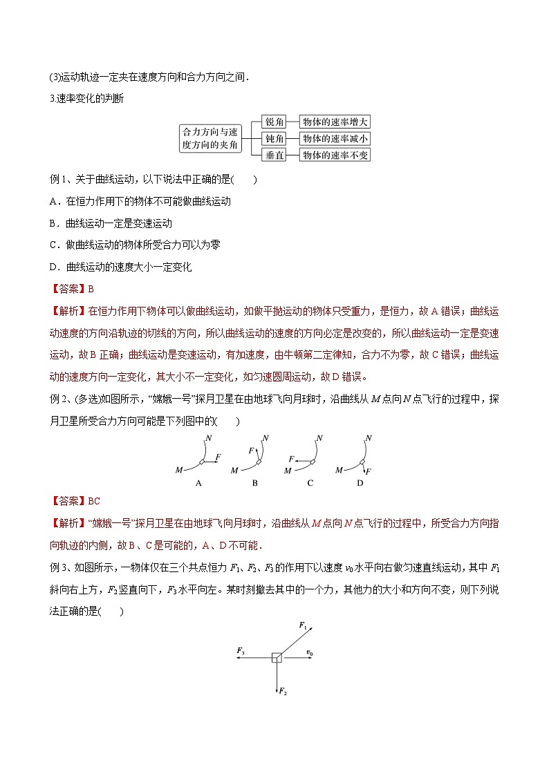 新高考物理一轮复习精讲精练第4章曲线运动第1讲 曲线运动 运动的合成与分解（2份打包，原卷版+解析版）02