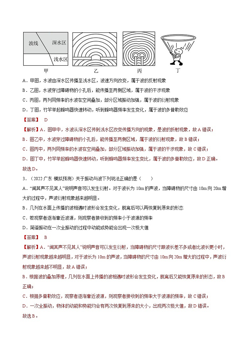 新高考物理一轮复习单元检测专题10　机械振动与机械波（解析版）第2页