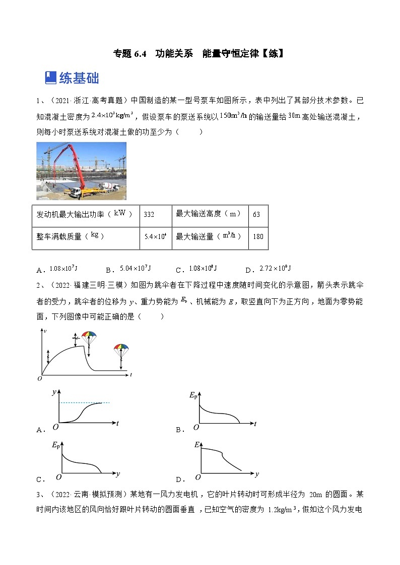 新高考物理一轮复习跟踪练习专题6.4　功能关系　能量守恒定律（原卷版）第1页