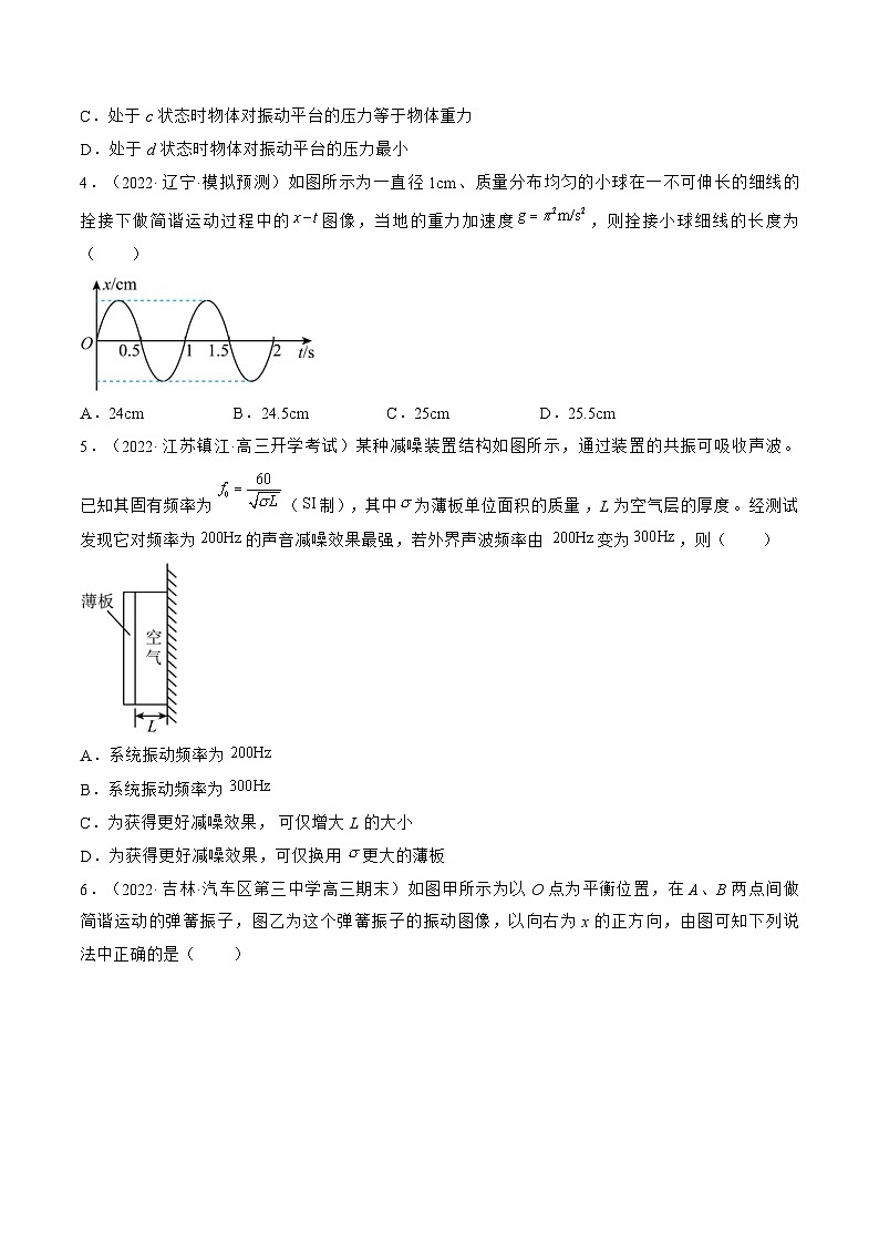新高考物理一轮复习跟踪练习专题10.1　机械振动（2份打包，原卷版+解析版）02