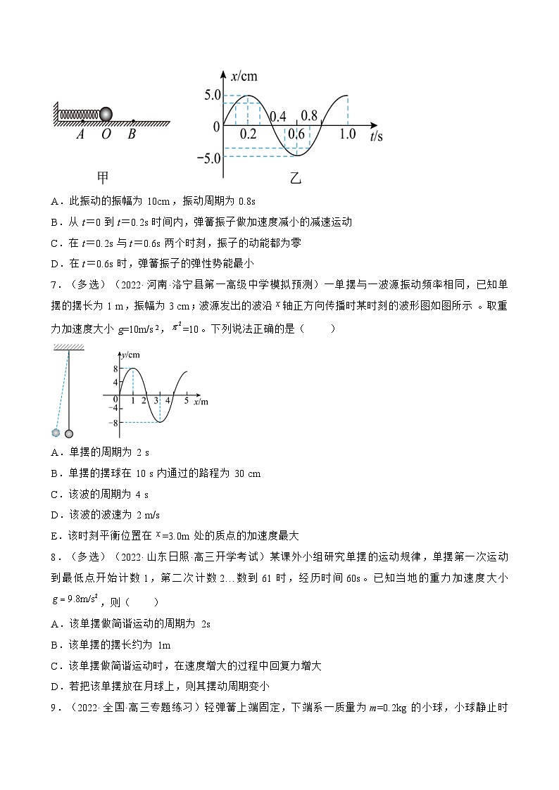 新高考物理一轮复习跟踪练习专题10.1　机械振动（2份打包，原卷版+解析版）03
