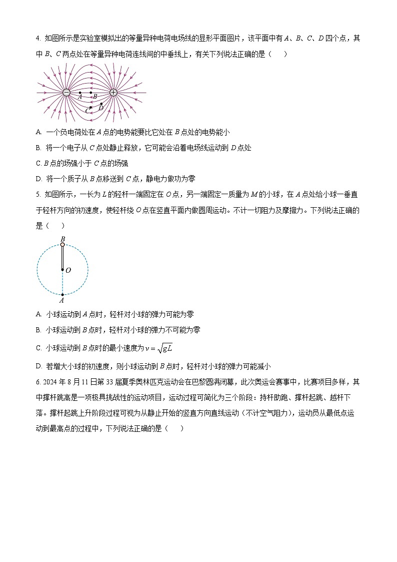 湖北省鄂东南三校2024-2025学年高二上学期开学考试物理试题（原卷版）第2页